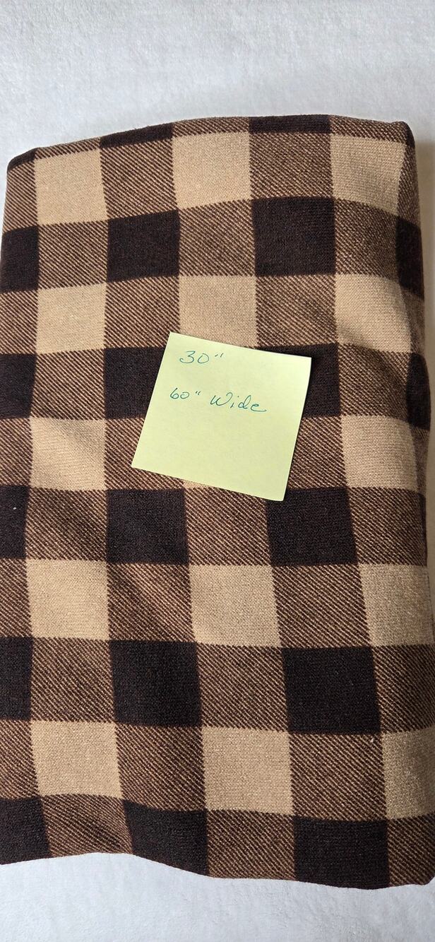 30" Brown Plaid Sweater Knit Fabric